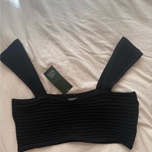 Wild Fable Black Ribbed Crop Top